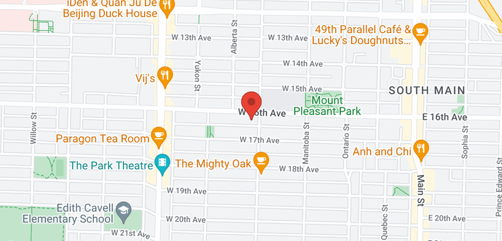map of 228 W 16 AVENUE